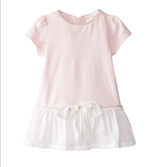 Chloe Other - Chloé Baby Girls' Jersey and Woven Bicolor Dress Chloe Other - Chloé Baby Girls' Jersey and Woven Bicolor Dress